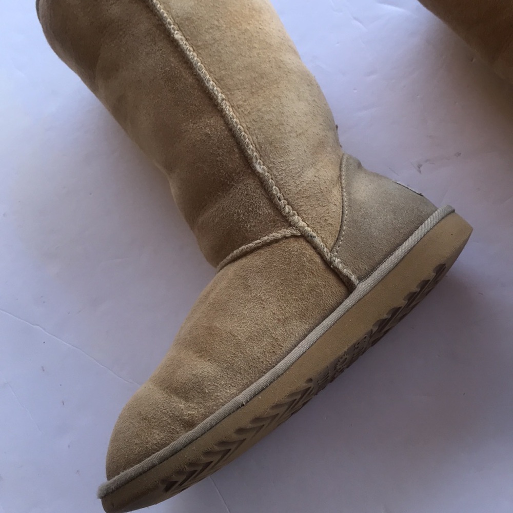 UGG Classic Tall Suede Sherpa Rare Vintage Y2k Sand 6 High Warm Boots Knee Cute - Picture 7 of 17
